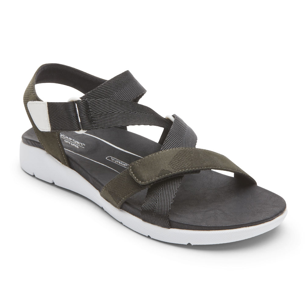 Rockport Singapore Womens Sandals - Eileen X-Strap Black - GQ5047893